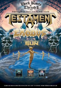 Cartel de la gira conjunta de Testament y Exodus