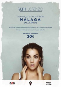Cartel del concierto de Ruth Lorenzo en Sala París 15