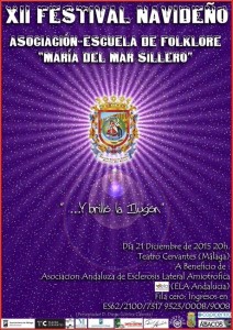 Cartel del XII Festival Navideño de la Asociación-Escuela de Folklore "María del Mar Sillero"