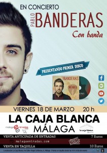 Cartel del concierto de Pablo Banderas en La Caja Blanca