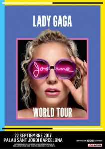 Cartel del Joanne World Tour de Lady Gaga en Barcelona